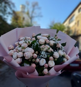 9 гілочок кущової троянди 