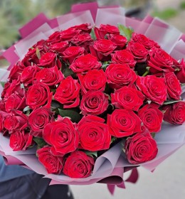 51 Червона місцева троянда 70см